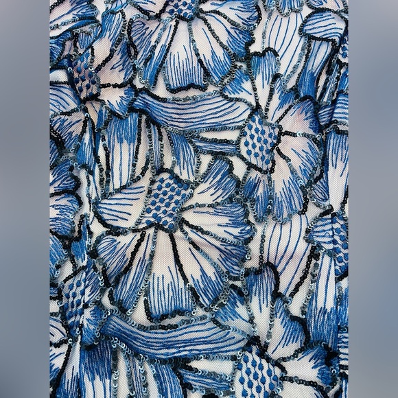 JS COLLECTIONS LENA CAP SLEEVE TEA LENGTH DRESS - Picture 6 of 8